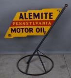 Alemite Pennsylvania Motor Oil Metal Curb Sign (TAC)