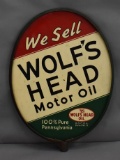 We Sell Wolf's Head Motor Oil w/Logo Metal Sign (TAC)