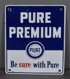 Pure Premium w/Logo Porcelain Pump Sign (TAC)