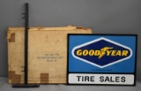 Goodyear Logo Tire Sales Metal Sign & Bracket NIB (TAC)