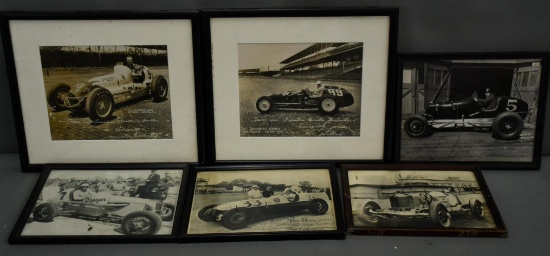 6-Open Wheel Race Cars & Drivers Photographs