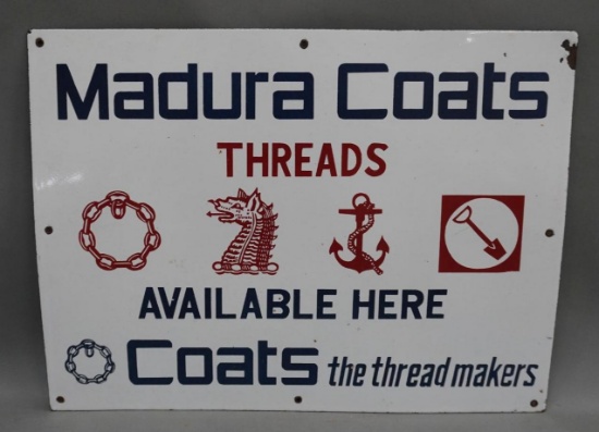 Madura Coats Porcelain Sign