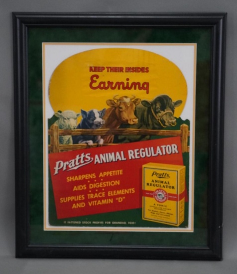 Pratts Animal Regulator w/Images Cardboard SIgn