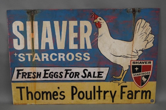 Shaver Starcross "Fresh Eggs For Sale" w/Image Metal Sign (TAC)