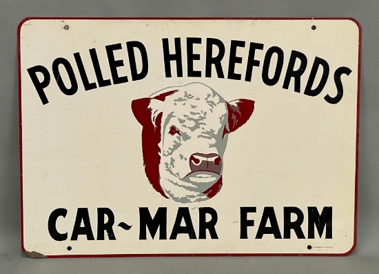 Polled Hereford Car-Mar Farm w/Image Metal Sign (TAC)