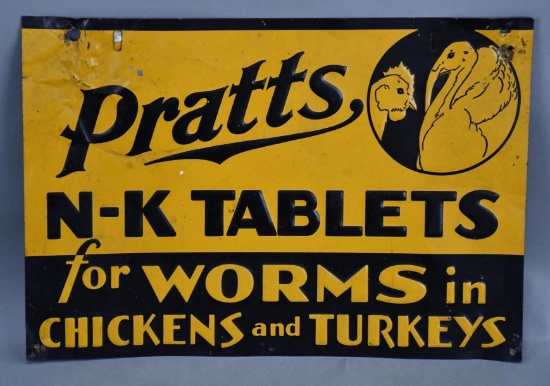 Pratts N-K Tablets for Worms Metal Sign