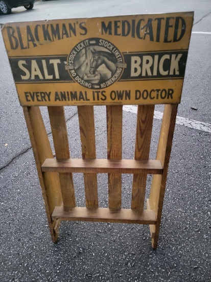Blackman's Medicated Salt Brick Metal Sign & Point of Sale Display