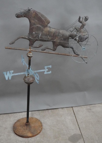 Copper Horse & Cart Weather Vane