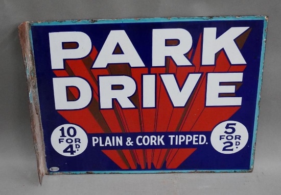 Park Drive Plain & Cork Tipped Porcelain Flange Sign (TAC)