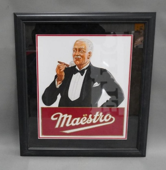 Masetro (Cigar) Cardboard Sign Framed