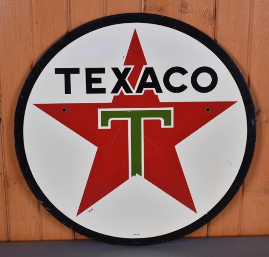 Odd 24" Texaco (Motor Oil / Gasoline) Round Metal Sign (TAC)