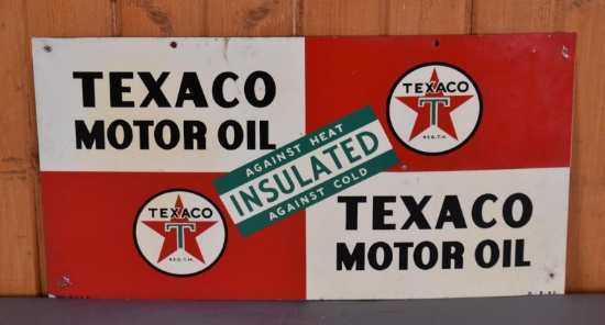 Texaco Motor Oil w/ Logos Metal Sign