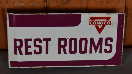 Conoco Rest Rooms Metal Flange Sign