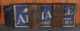 NOS Adriance Farm Machinery Wooden Smaltz Flange Sign (TAC)