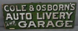 Cole & Osborn's Auto Livery & Garage Wood Sign