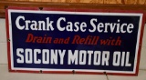 Socony Motor Oil Crank Case Service Porcelain Sign