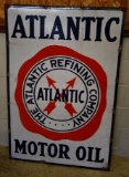 Atlantic Motor Oil w/Fried Egg Logo Porcelain Sign (TAC)