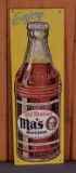 Enjoy Ma's Old Fashion Root Beer Metal Vertical Sign