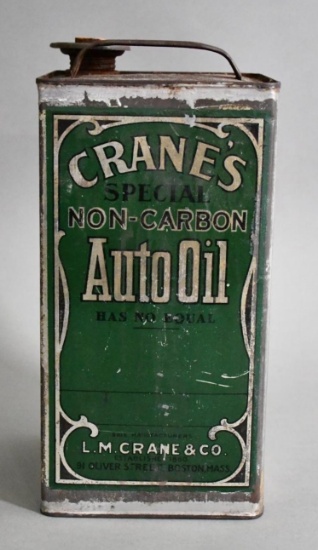 Crane's Non-Carbon Auto Oil One Gallon Square Metal Can