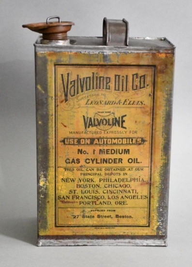 Valvoline Oil "No. 1 Medium" One Gallon Rectangle Metal Can