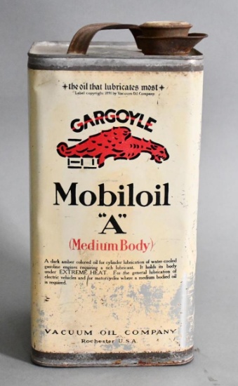 Gargoyle Mobiloil "A" One Gallon Square Metal can