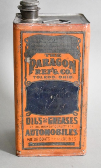 Paragon Oils & Greases for Autos, Motor Boats & Gas Engines One Gallon Square Metal Can