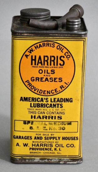 Harris Oils & Greases One Quart Square Metal Can