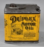 Duplex Motor Oil No. 1 For Pierce-Arrow Motor Car One Gallon Squatty Square Metal Can