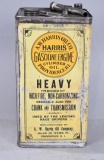 Harris Cylinder Oil Heavy One Gallon Square Metal Can
