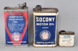 3-Different Socony Metal Cans
