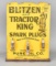 Pure Oil Co. Blitzen & Tractor King Spark Plugs Counter-Top Metal Display (TAC)