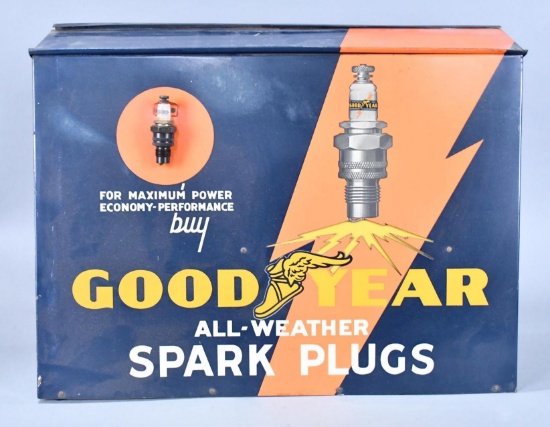 Rare Goodyear All-Weather Spark Plugs Counter-Top Point of Sale Metal Display
