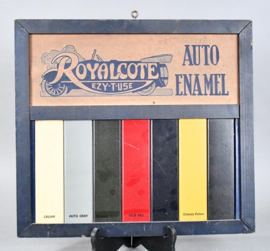 Royalcote Auto Enamel "Ezy-T-Use" w/Car Image Wood Sign