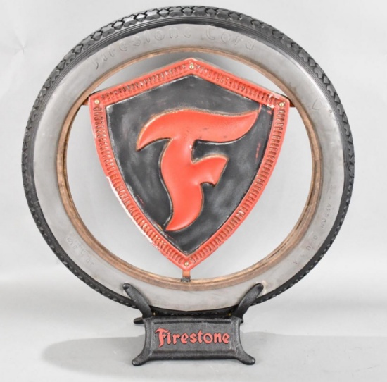 Firestone Tire w/F Logo Rubber Sign in Center