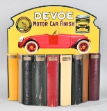 Devoe Motor Car Finish Metal Sign w/Car & both logos (TAC)
