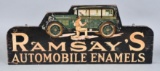 Ramsay's Automobile Enamels w/Image Wood Display Sign