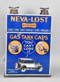 Neva-Lost Gas Tank Caps by Welker-Hoops Metal Counter-Top Display (TAC)