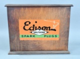 Edison/Splitdorf Spark Plug Wood Counter Top Point of Sale Display (TAC)