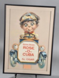 Rose-o-Cub 5... Cigar Cardboard Sign