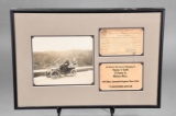1905 Massachusetts Highway Commission License & More Framed