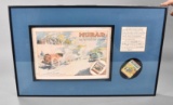 Framed Murad Cigarettes Cardboard Sign & a Pack of Cigarettes