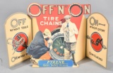 Off'N'On Tire Chains Cardboard Tri-Fold Sign