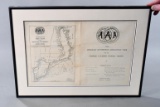1905 AAA American Automobile Association Glidden Touring Trophy Map Framed