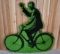 (Raleigh Cycles) Man Riding Bicycle Porcelain Sign (TAC)