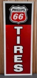 Phillips 66 (red & white) Tires Metal Vertical Sign (TAC(