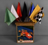 Falstaff w/Indy Car and Race Flags Sign