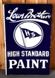 Lowr Brothers High Standard Paint w/Logo Porcelain Flange Sign (TAC(