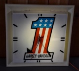 Harley-Davidson #1 Logo Plastic Lighted Clock (TAC)