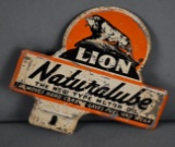 Lion Naturalube Motor Oil Metal License Plate Attachment
