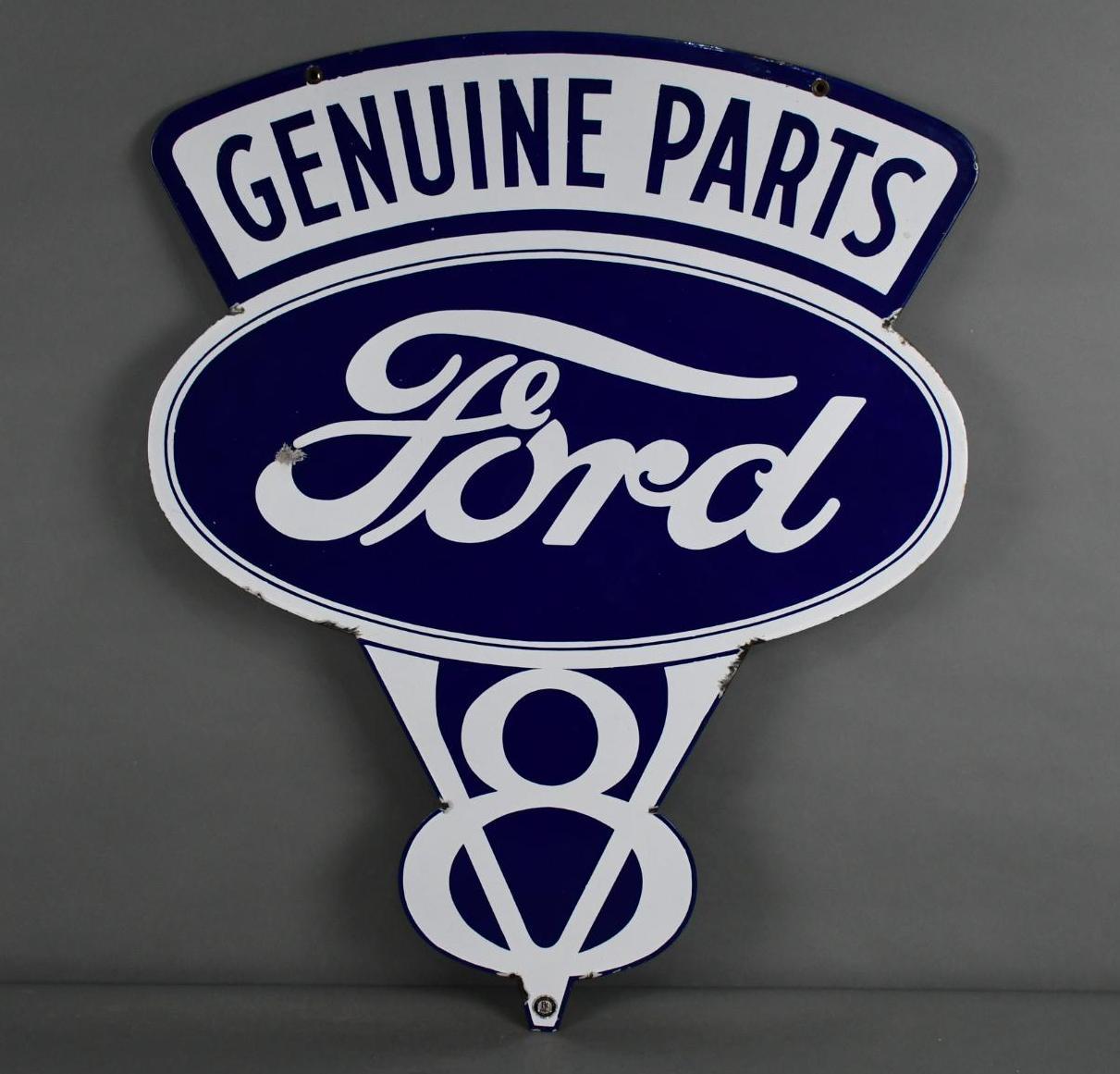 Ford Genuine Parts V8 Porcelain Sign (TAC) | Proxibid